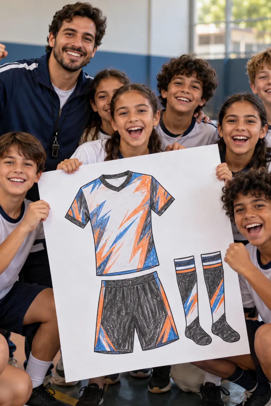 desenhos de uniformes de futebol para colorir — exemplo criado na Desenhos pra Colorir