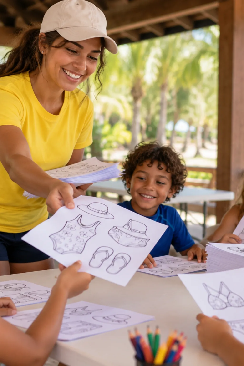 desenhos de roupas de verão para colorir — exemplo criado na Desenhos pra Colorir