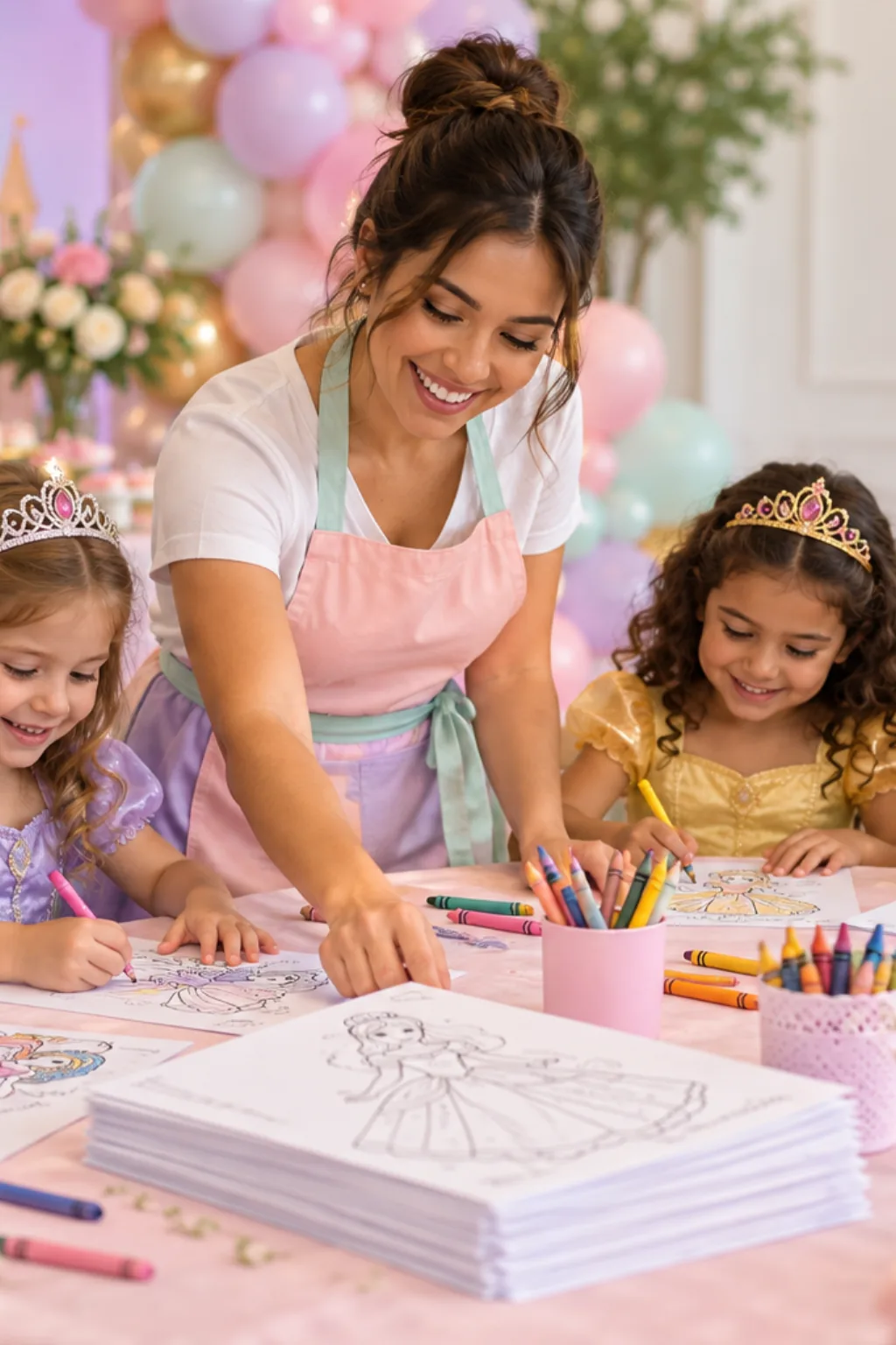 desenho de vestido de princesa para colorir — exemplo criado na Desenhos pra Colorir