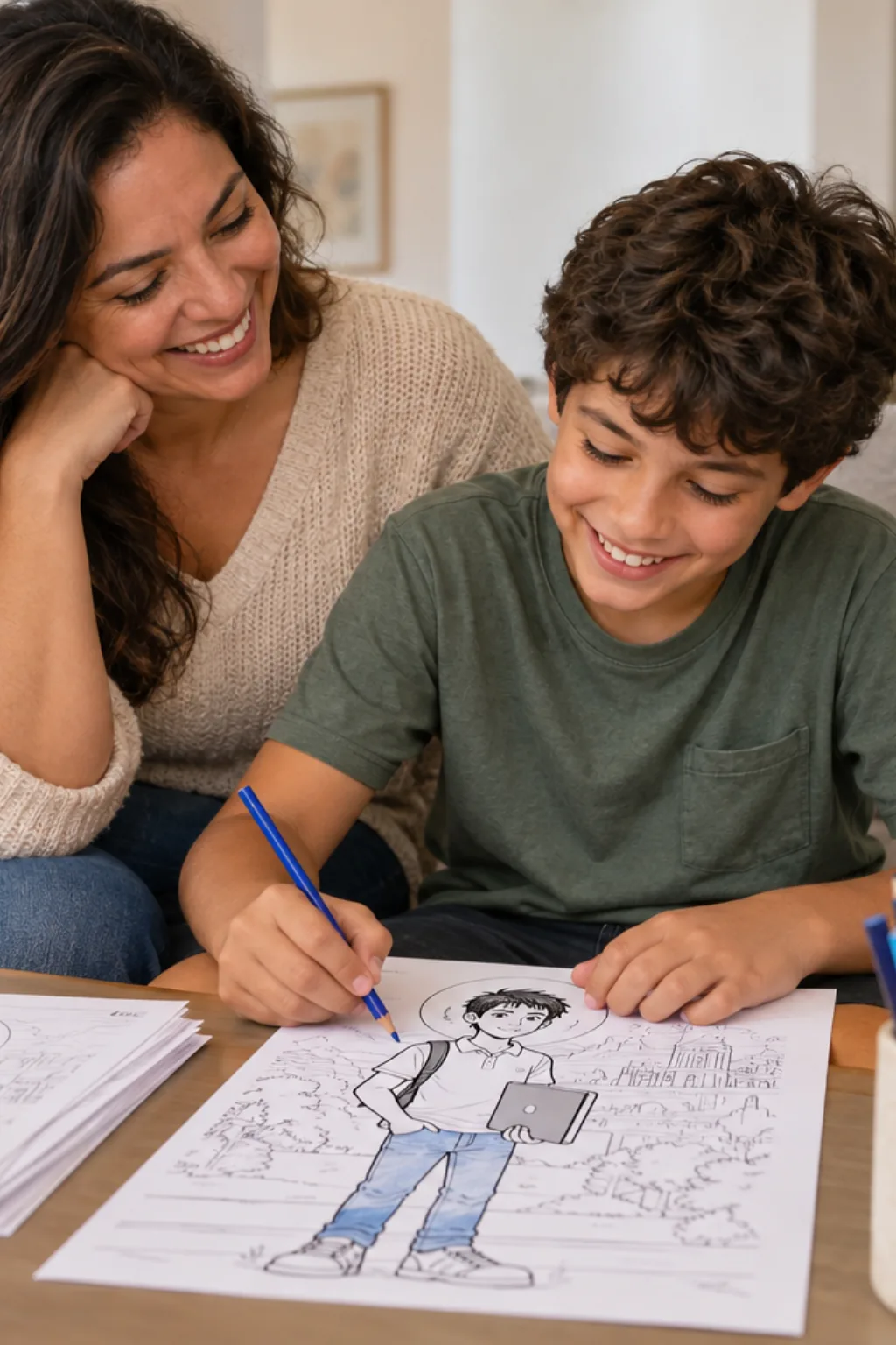 desenhos de Carlo Acutis para colorir — exemplo criado na Desenhos pra Colorir