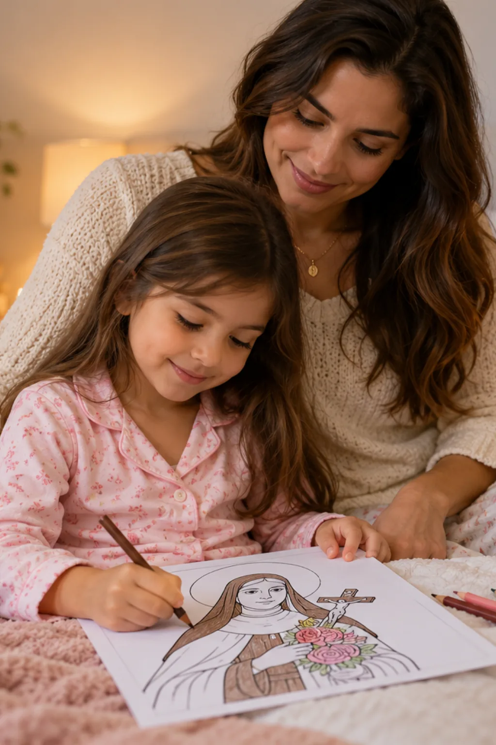 desenhos de Santa Teresinha para colorir — exemplo criado na Desenhos pra Colorir
