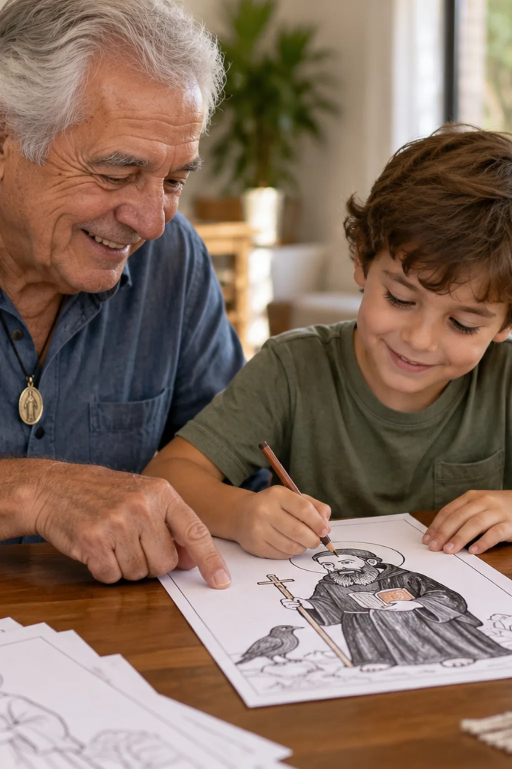 desenhos de São Bento para colorir — exemplo criado na Desenhos pra Colorir
