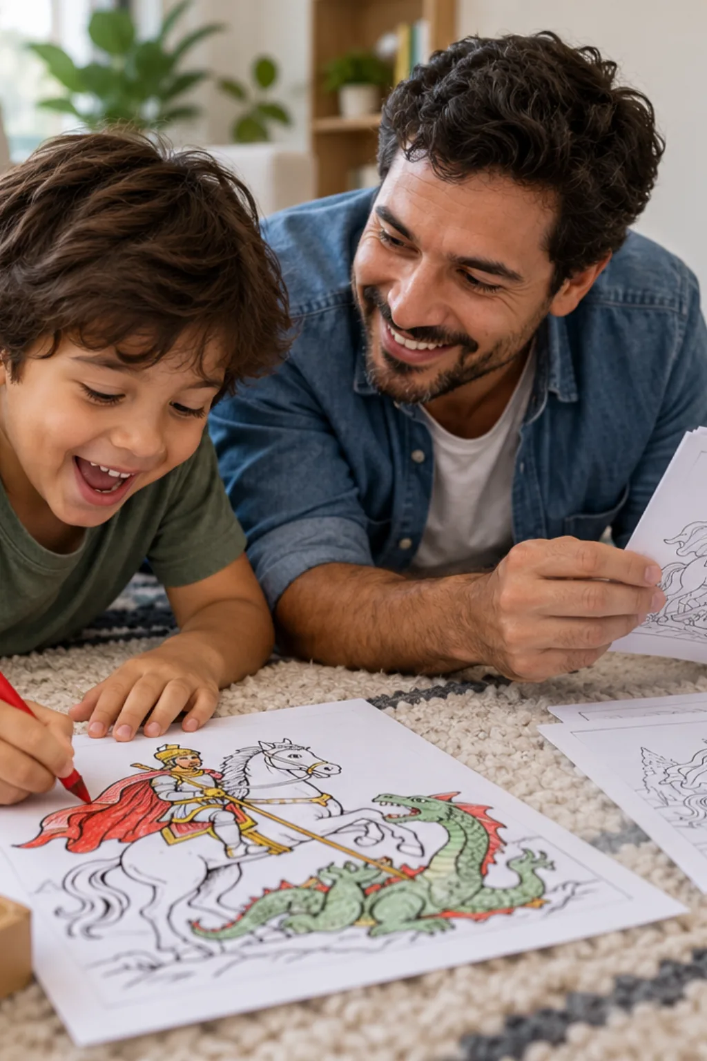 desenhos de São Jorge para colorir — exemplo criado na Desenhos pra Colorir