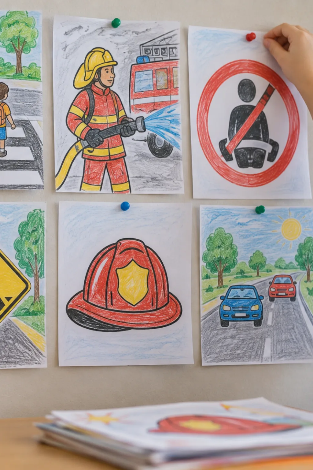Desenhos de Segurança para Colorir - Depois