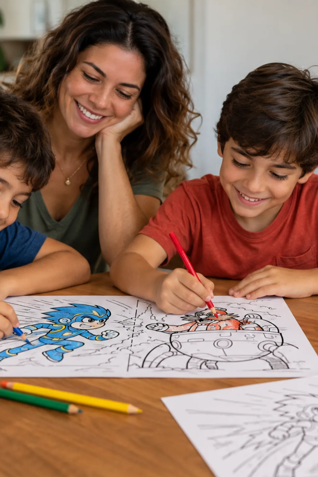 desenhos do Sonic e do Dr. Eggman para colorir — exemplo criado na Desenhos pra Colorir