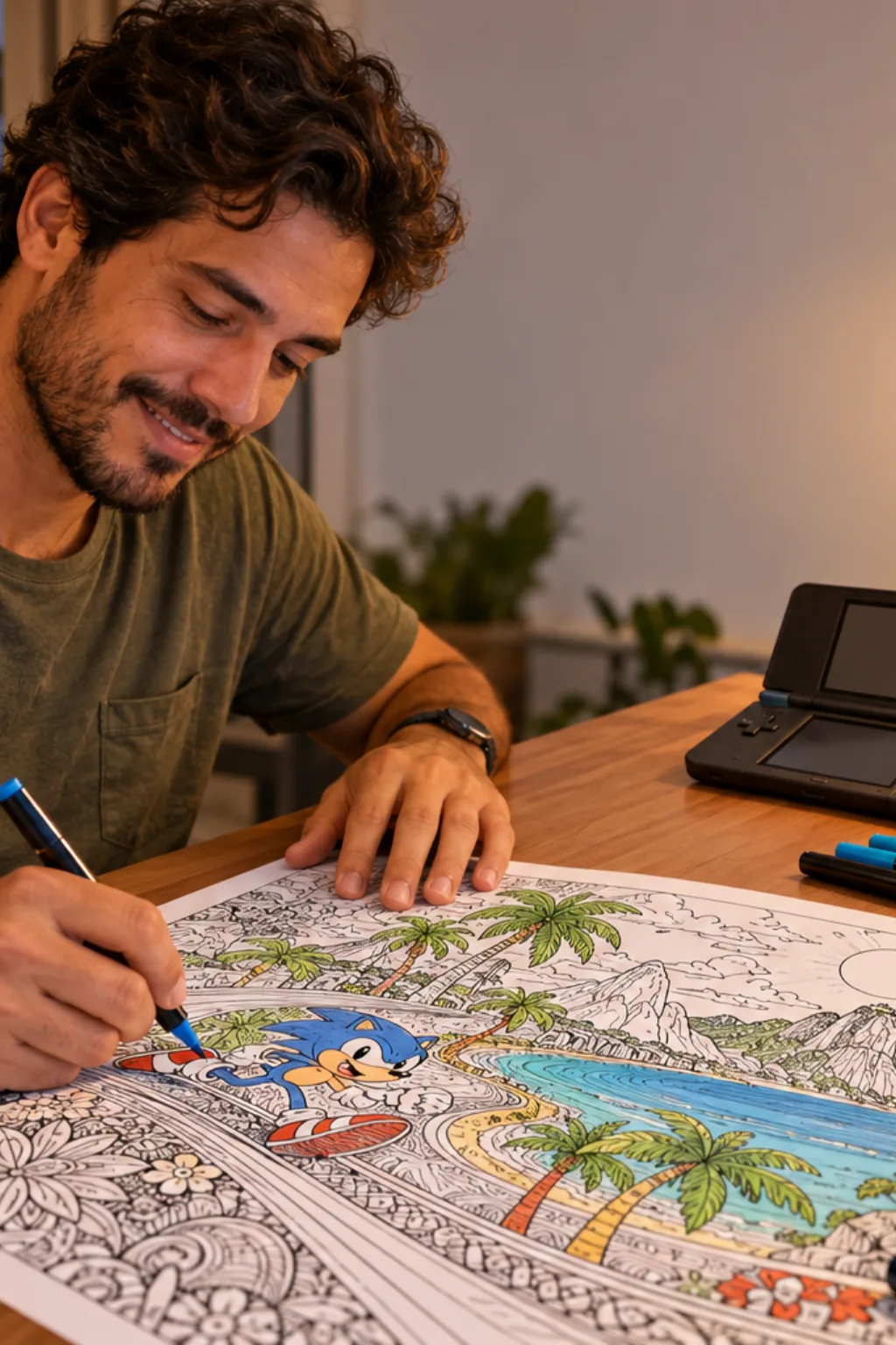 desenhos de Sonic Rush para colorir — exemplo criado na Desenhos pra Colorir
