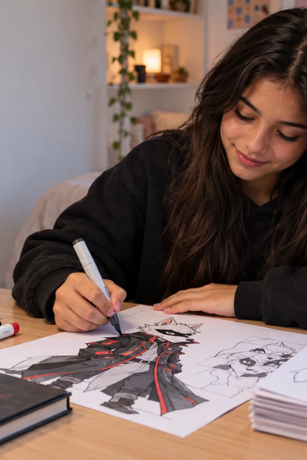 desenhos da Whisper the Wolf para colorir — exemplo criado na Desenhos pra Colorir