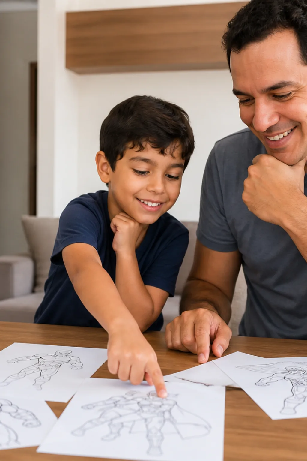 Desenhos de Super-Heróis para Colorir - Antes
