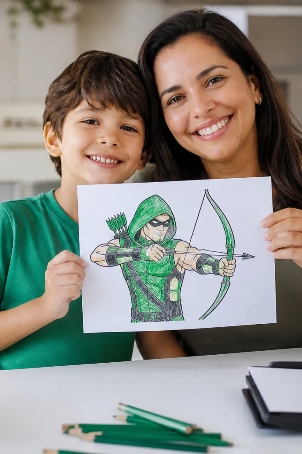 desenhos do arqueiro verde para colorir - 1