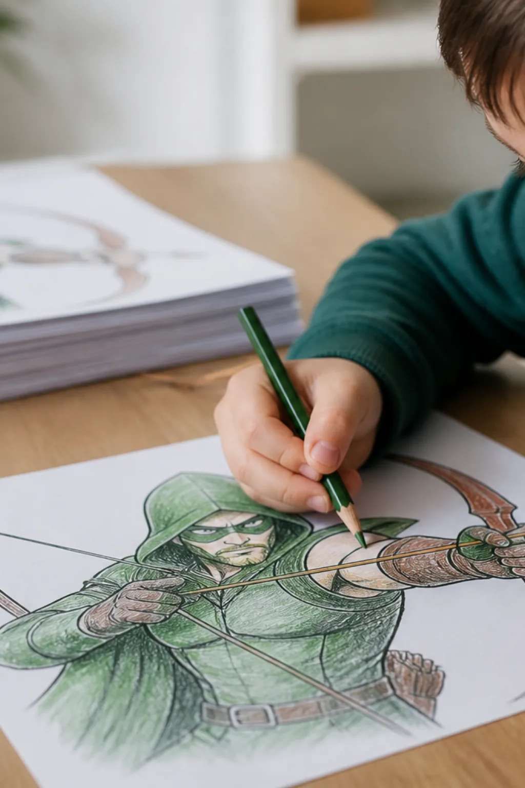 desenhos do arqueiro verde para colorir - 2