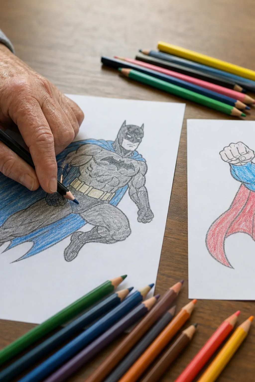 desenhos do Batman e do Superman para colorir - 2