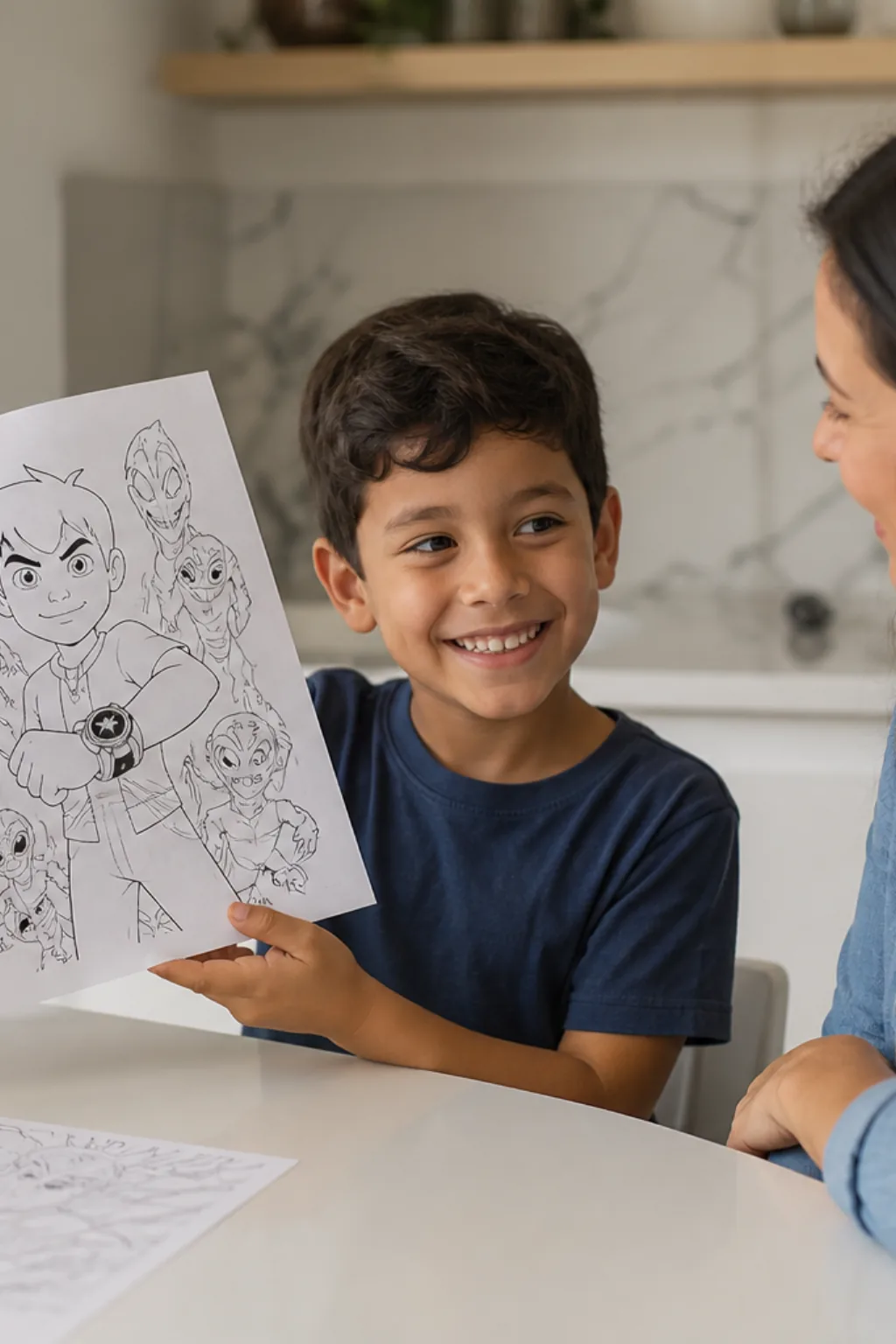 desenhos de ben 10 força alienígena para colorir — exemplo criado na Desenhos pra Colorir