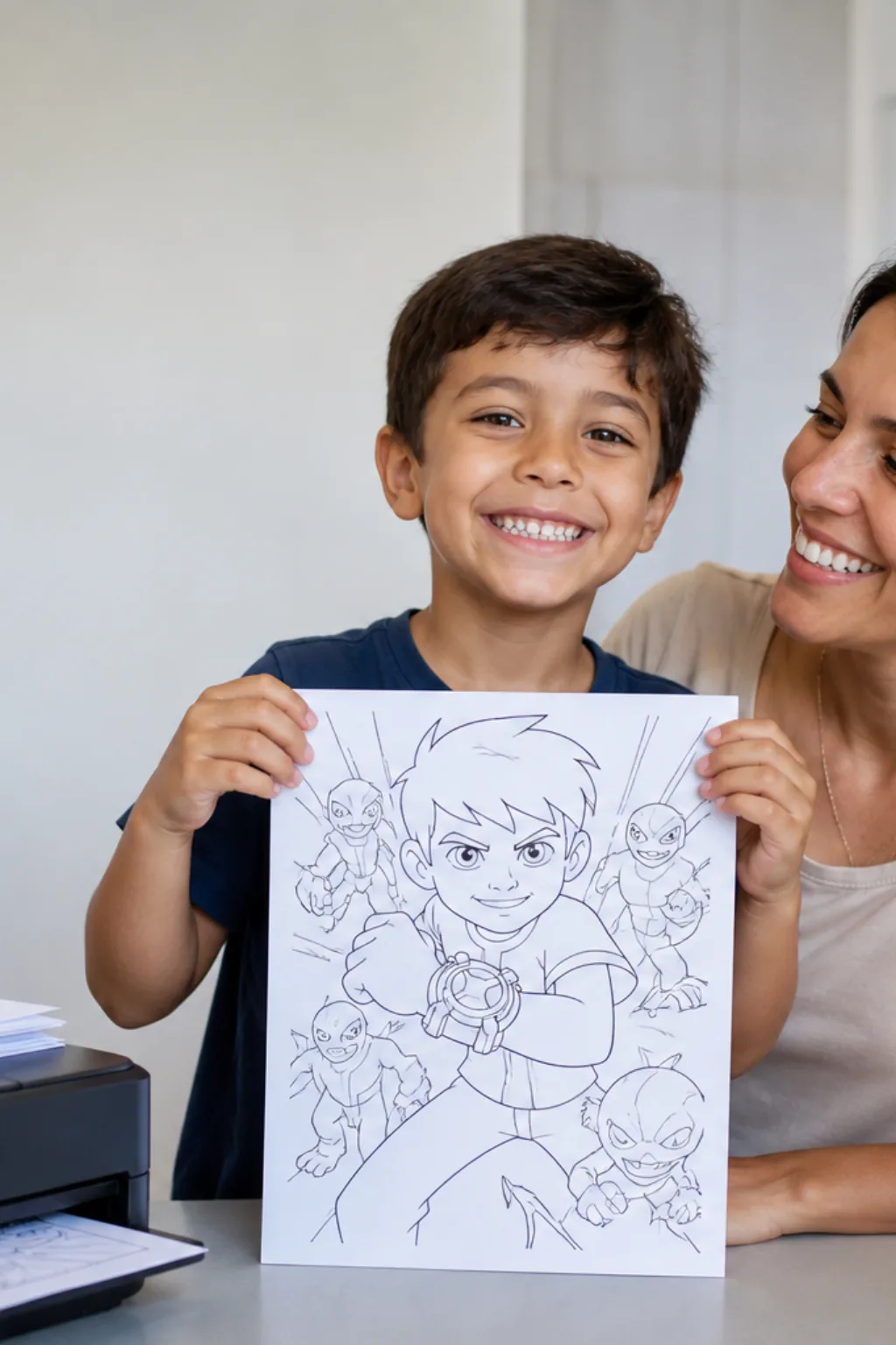 desenhos de ben 10 reboot para colorir — exemplo criado na Desenhos pra Colorir