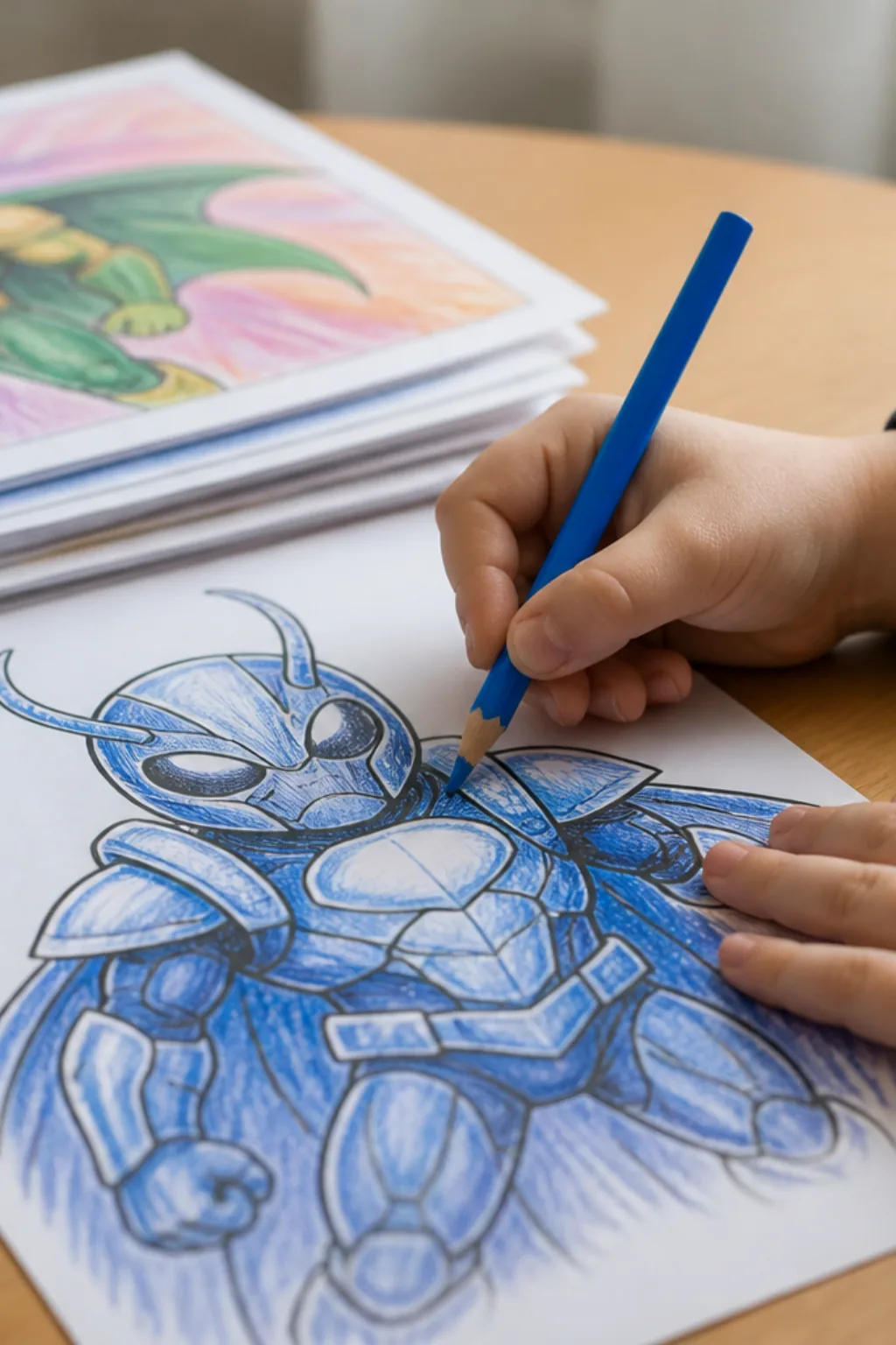 desenhos do besouro azul para colorir - 2