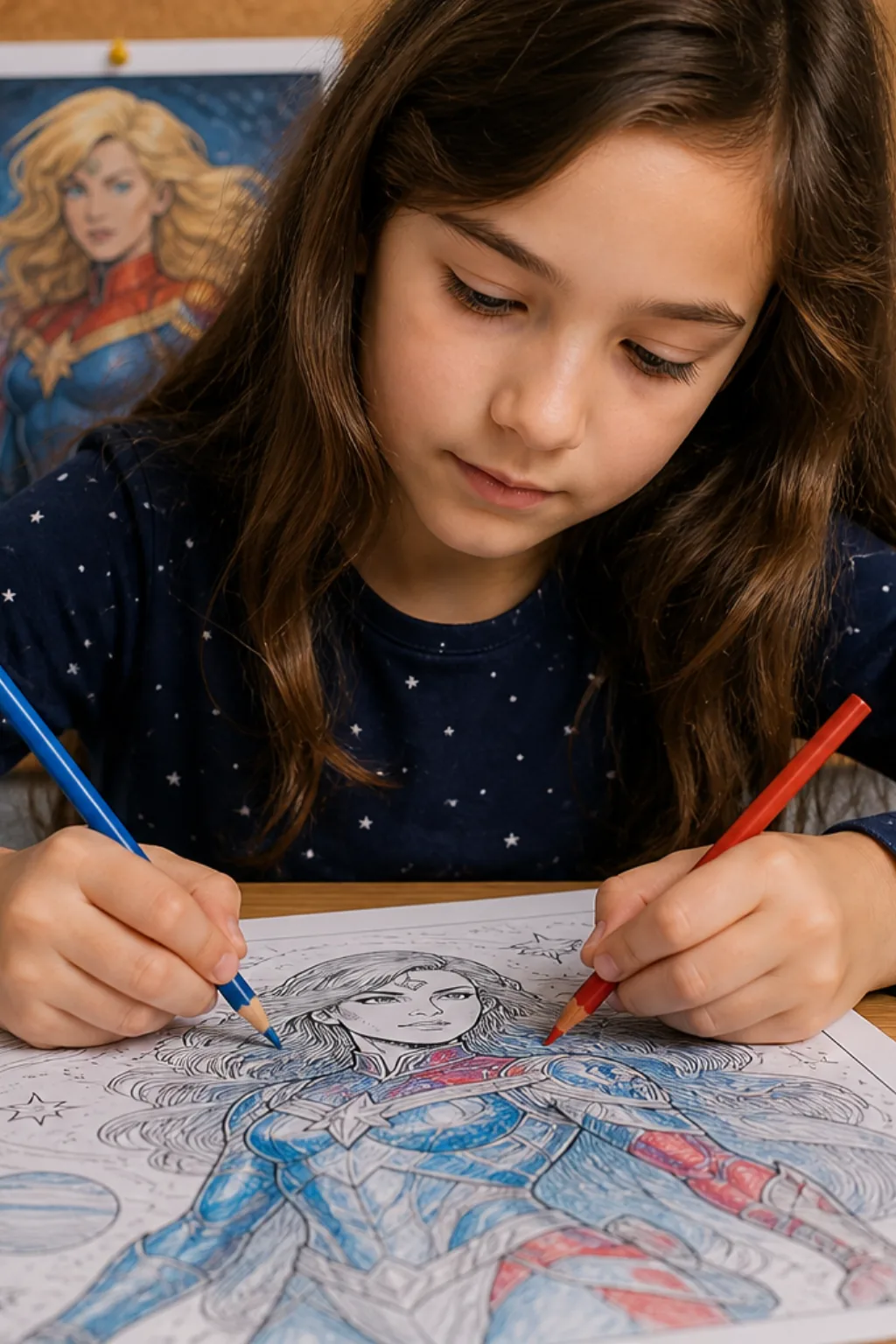 desenhos da capitã marvel para colorir - 2