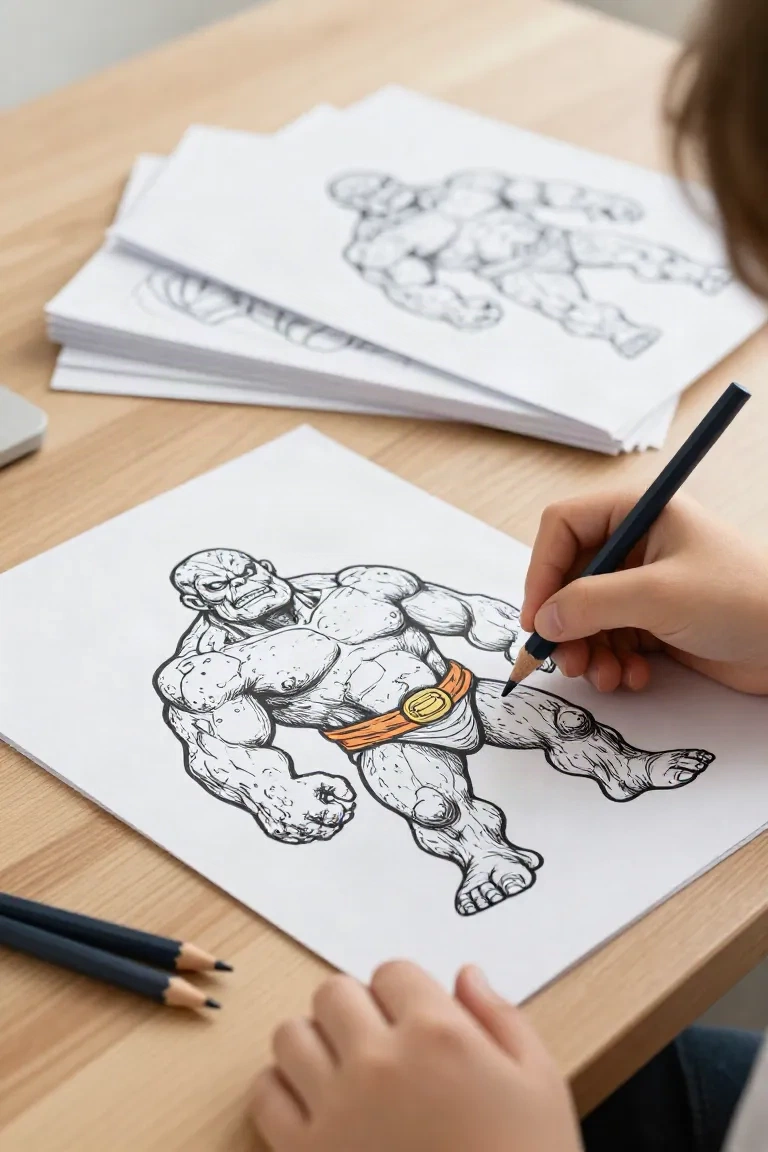 desenhos do coisa do quarteto fantástico para colorir - 2