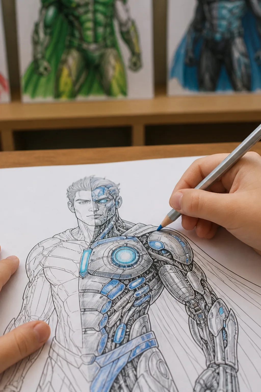 desenhos do cyborg para colorir - 2
