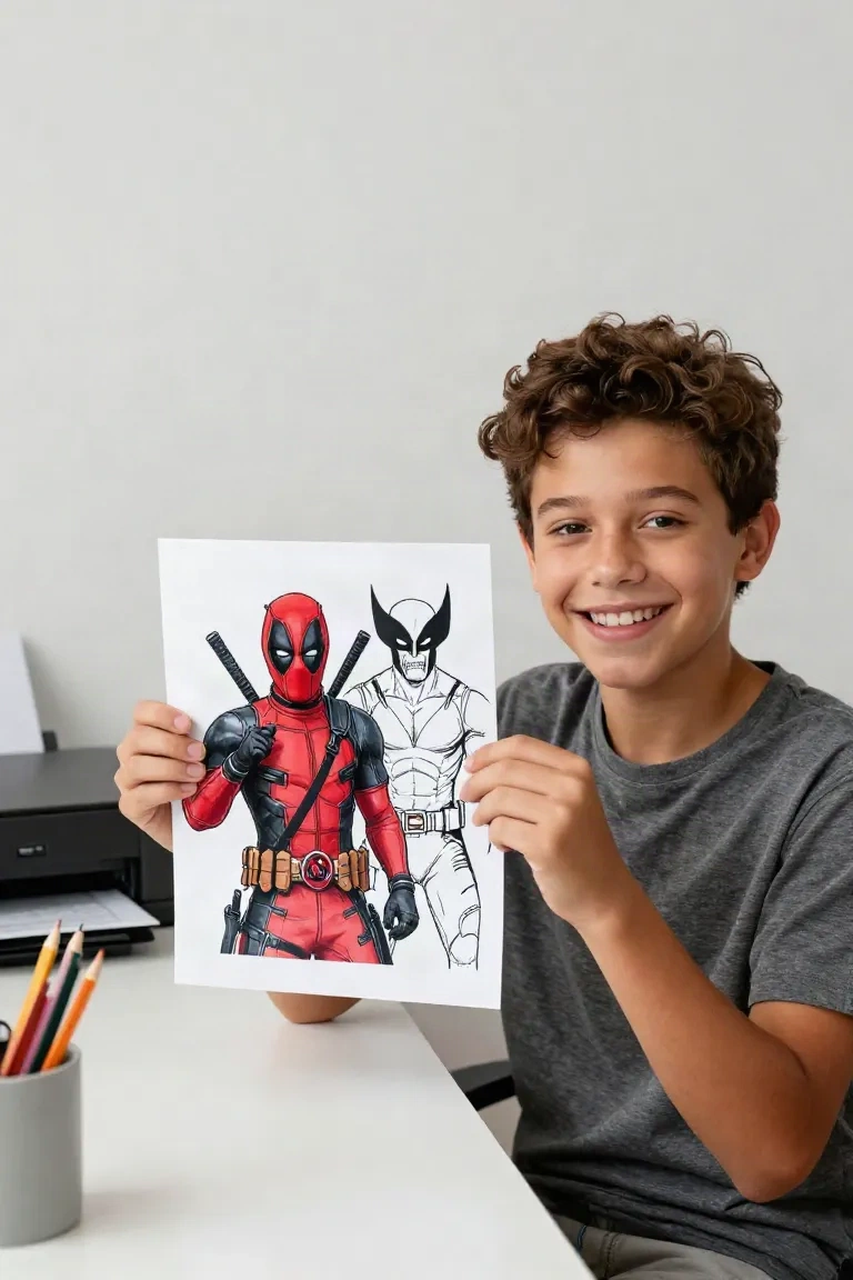 desenhos do Deadpool e do Wolverine para colorir - 1