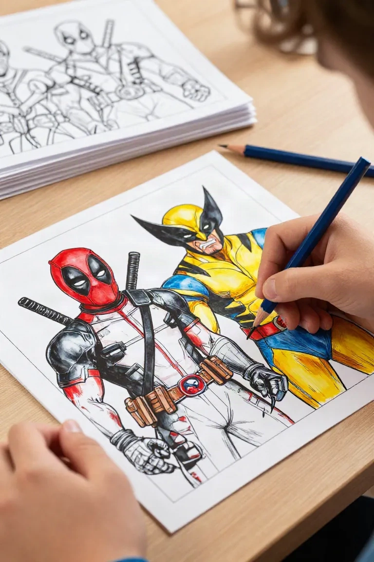 desenhos do Deadpool e do Wolverine para colorir - 2