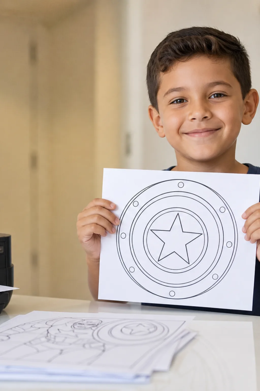 desenhos do escudo do Capitão América para colorir - 1