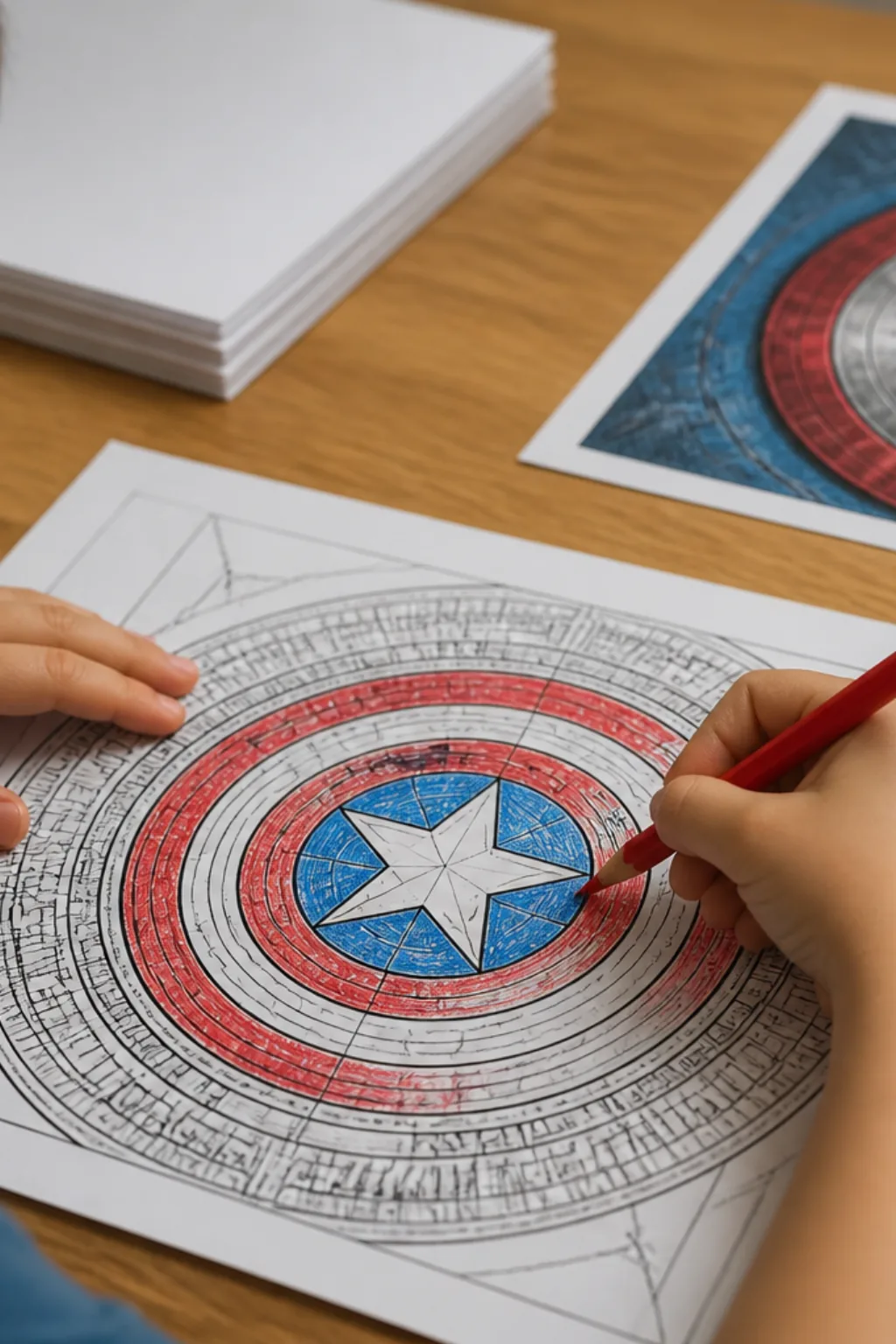 desenhos do escudo do Capitão América para colorir - 2