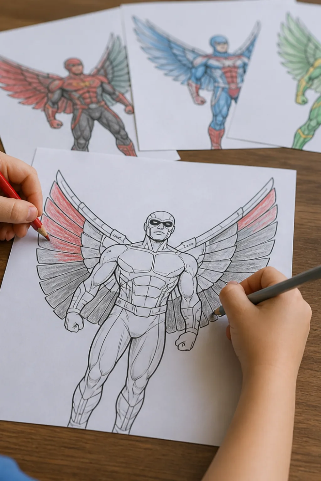 desenhos do falcão da marvel para colorir - 2
