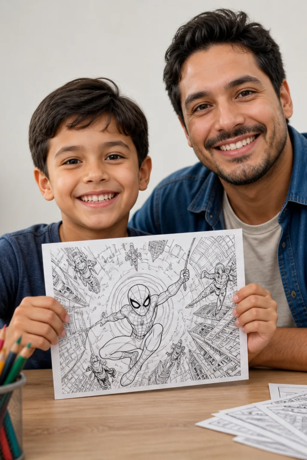 desenhos do homem aranha no aranhaverso para colorir — exemplo criado na Desenhos pra Colorir