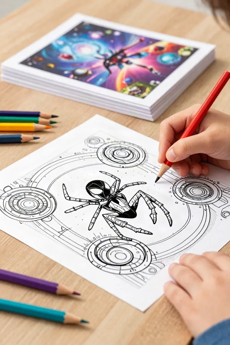 desenhos do homem aranha através do aranhaverso para colorir - 2