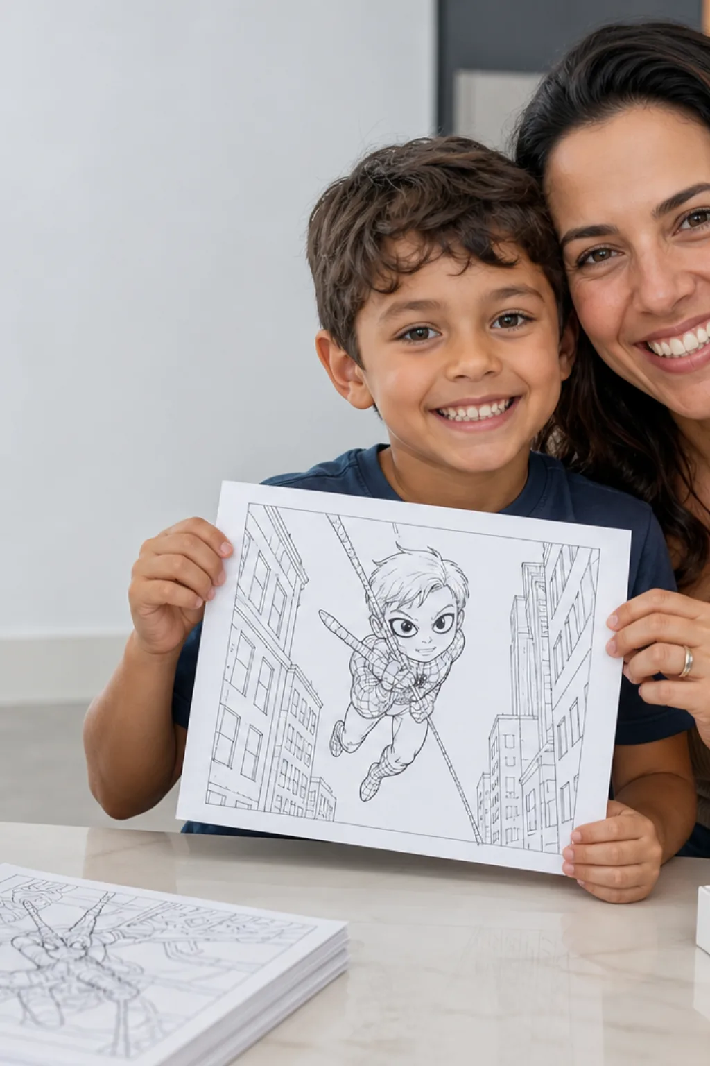 desenhos do homem aranha de volta ao lar para colorir — exemplo criado na Desenhos pra Colorir