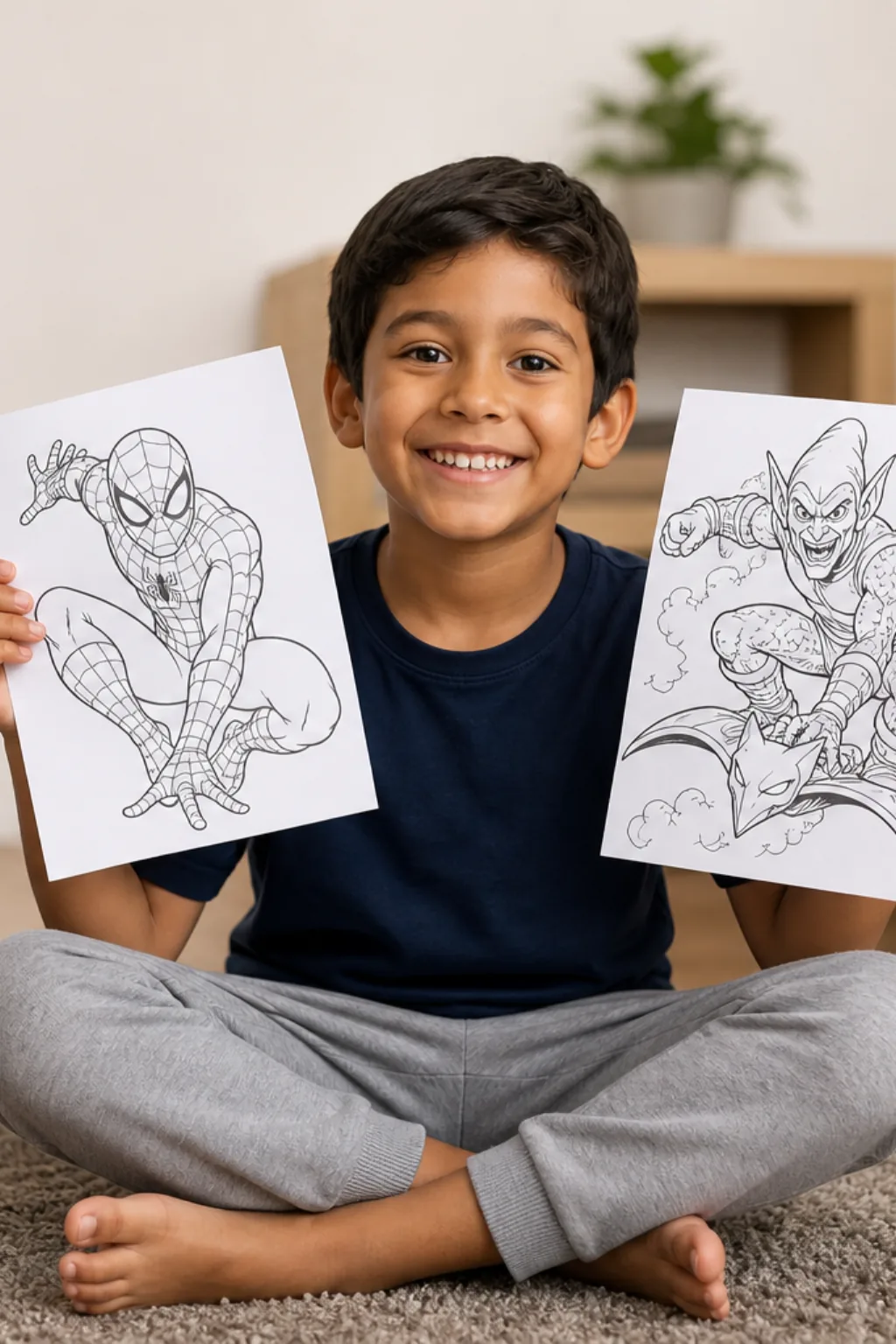 desenhos do Homem-Aranha e do Duende Verde para colorir - 1
