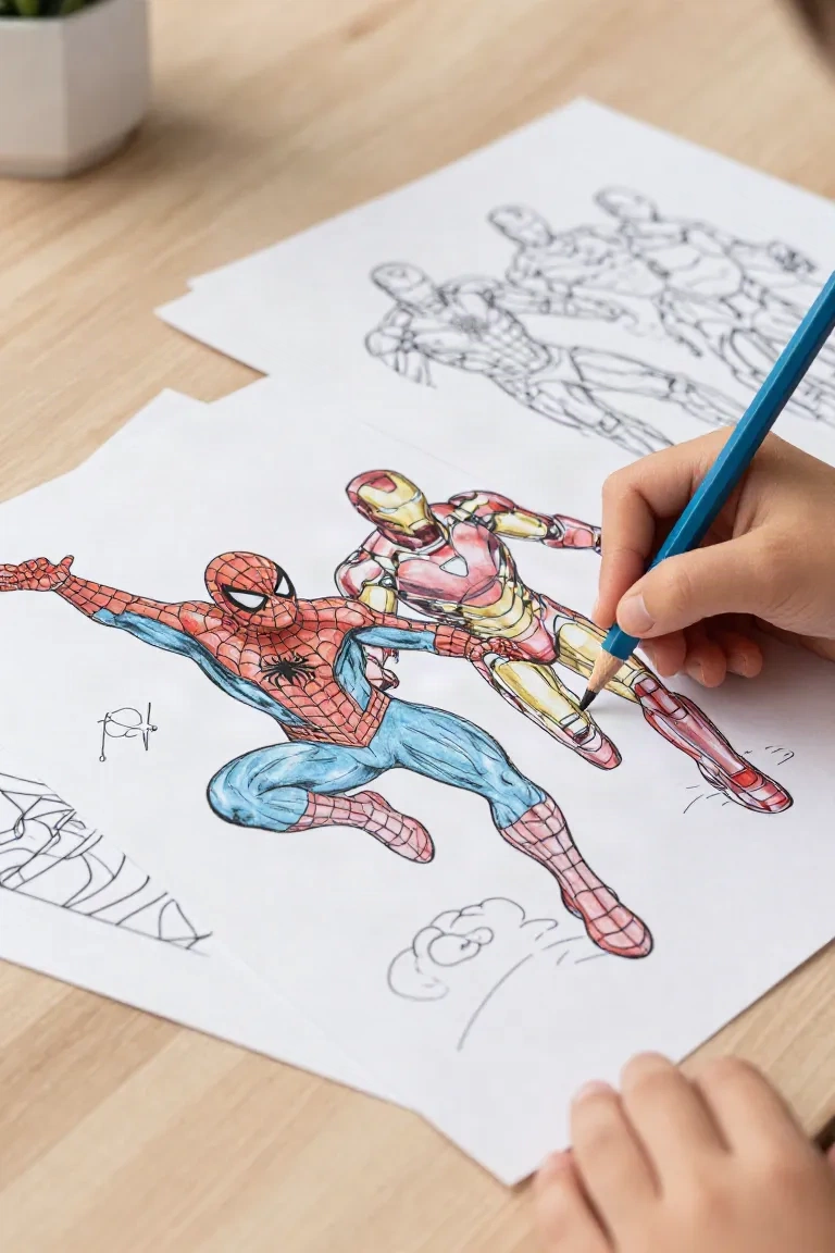 desenhos do Homem-Aranha e do Homem de Ferro para colorir - 2