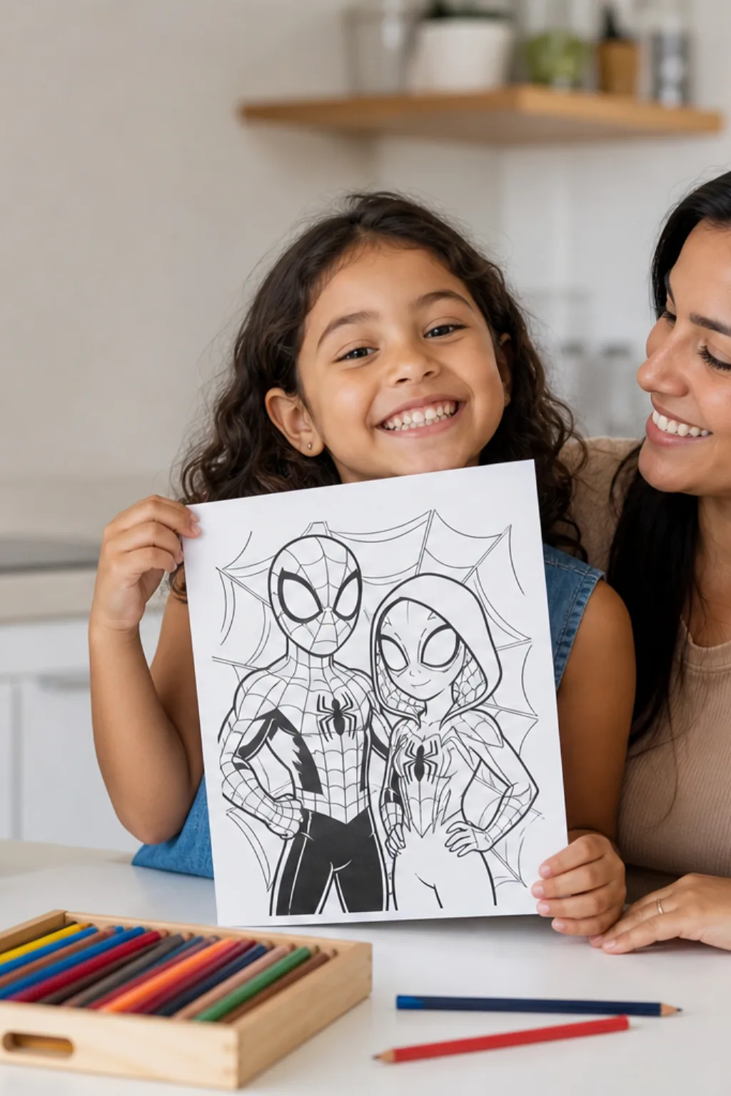 desenhos do Homem-Aranha e da Mulher-Aranha para colorir - 1