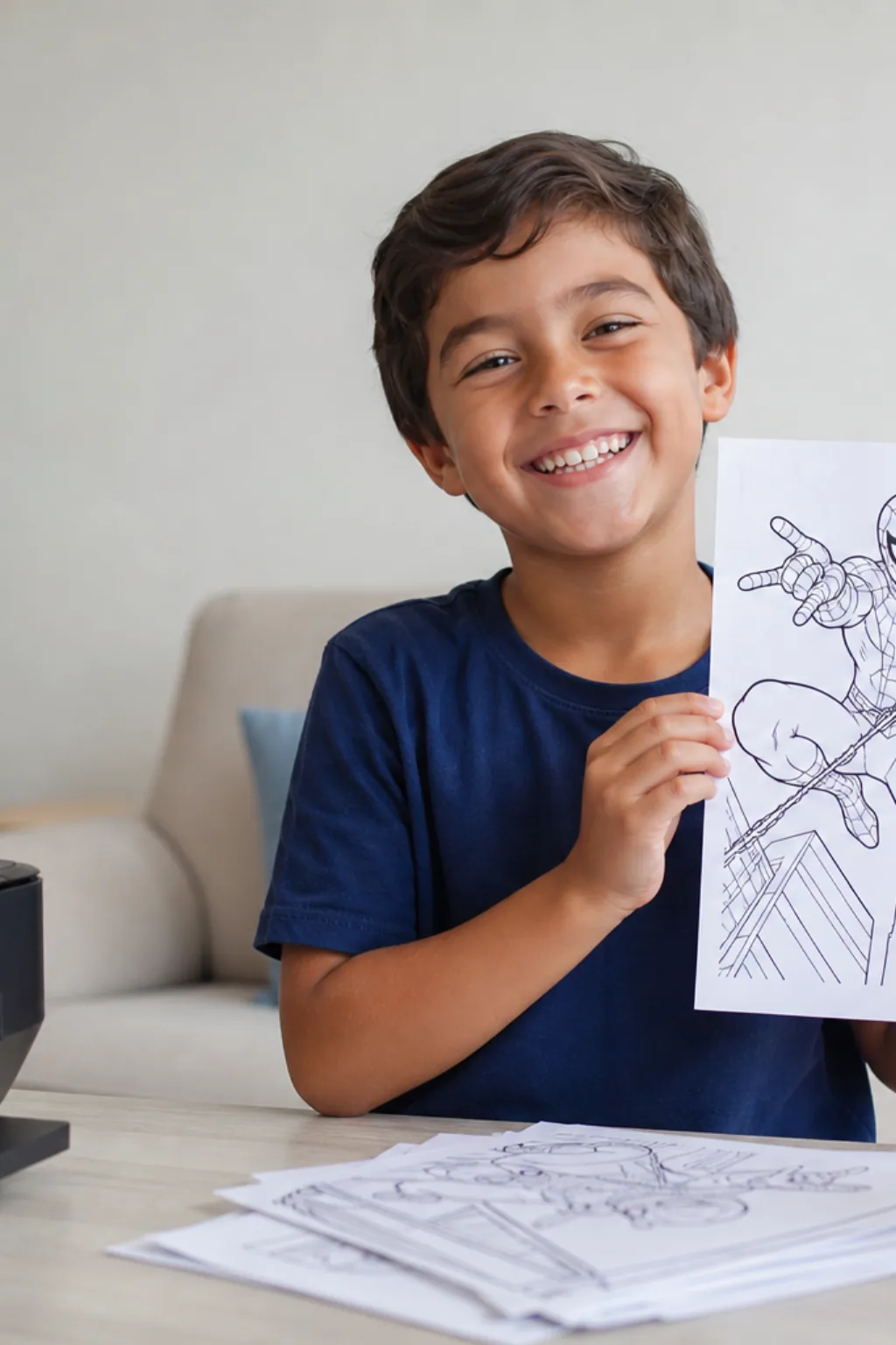 desenhos do Homem-Aranha soltando teia para colorir — exemplo criado na Desenhos pra Colorir