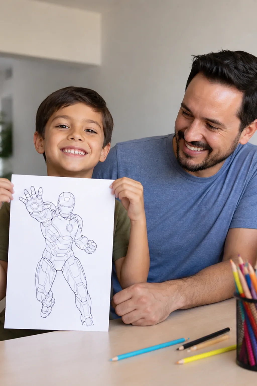 desenho do homem de ferro 3 para colorir — exemplo criado na Desenhos pra Colorir