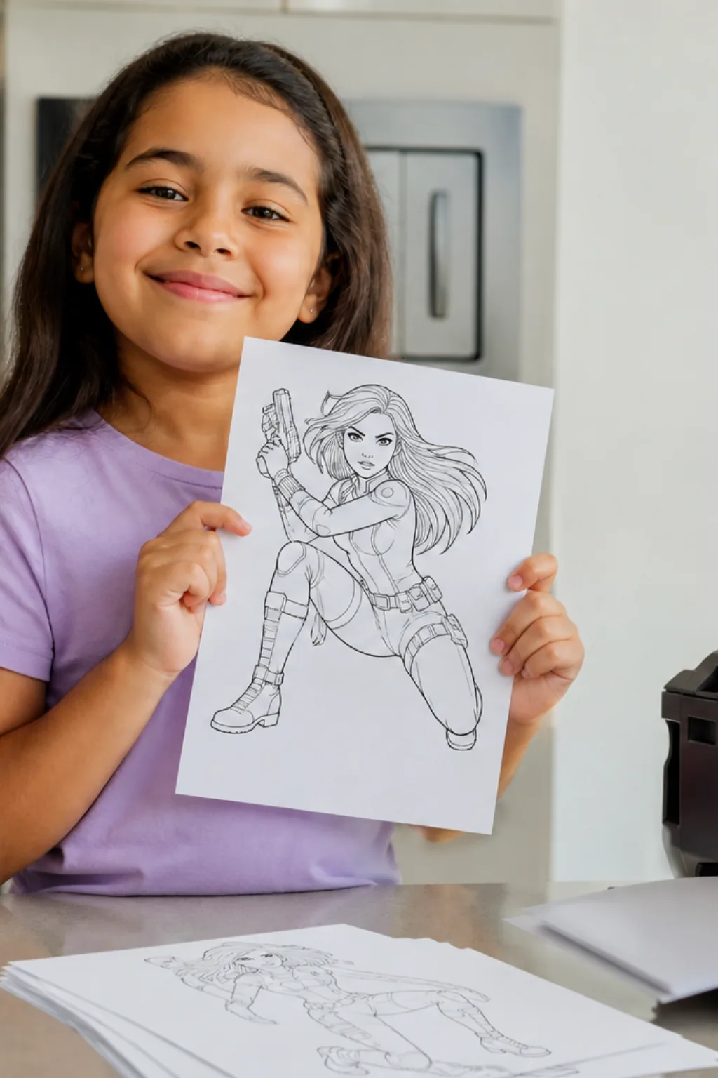 desenhos da Kim Possible para colorir — exemplo criado na Desenhos pra Colorir