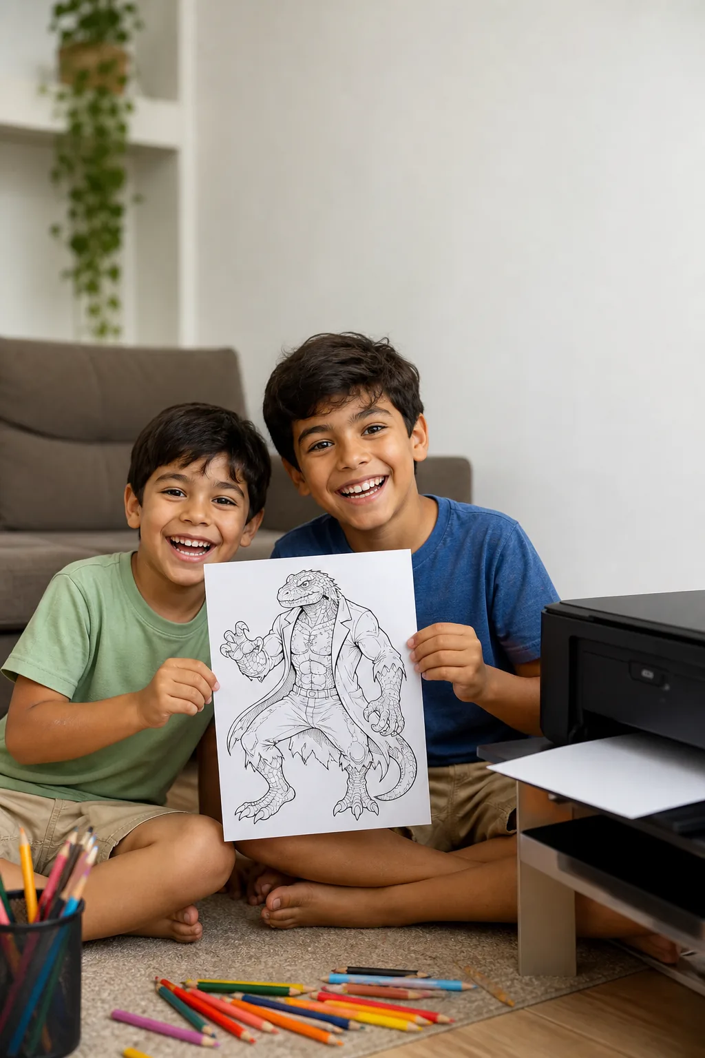 desenhos do Lagarto do Homem-Aranha para colorir — exemplo criado na Desenhos pra Colorir
