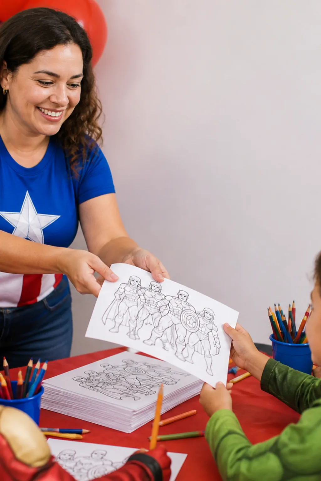 desenhos da Liga da Justiça sem Limites para colorir — exemplo criado na Desenhos pra Colorir