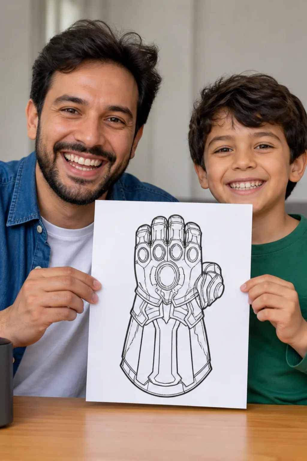 desenhos da Manopla do Infinito para colorir — exemplo criado na Desenhos pra Colorir