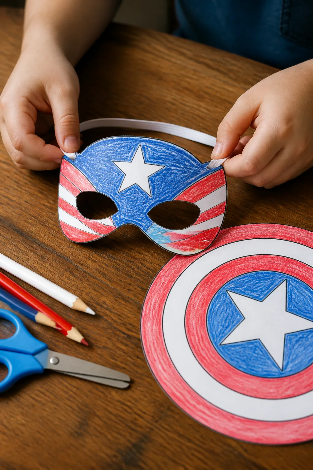 desenhos de máscaras do Capitão América para colorir - 2