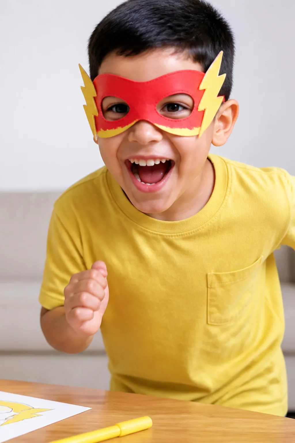 desenhos de máscaras do Flash para colorir — exemplo criado na Desenhos pra Colorir