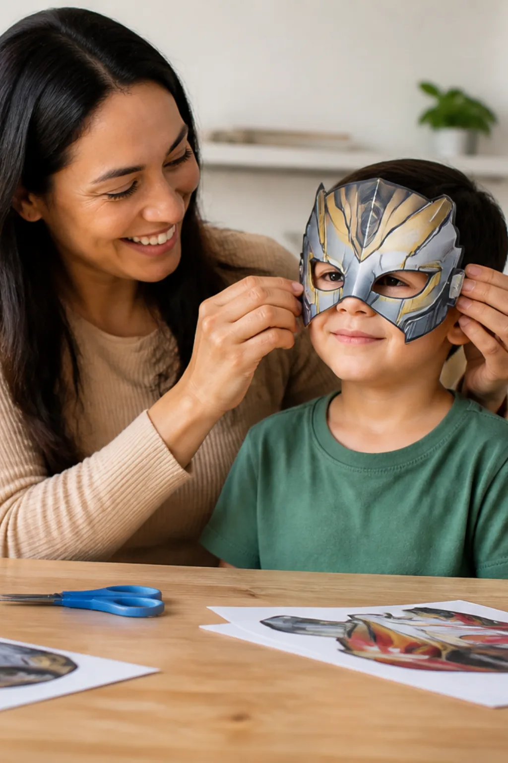 desenhos de máscaras do Homem de Ferro para colorir — exemplo criado na Desenhos pra Colorir
