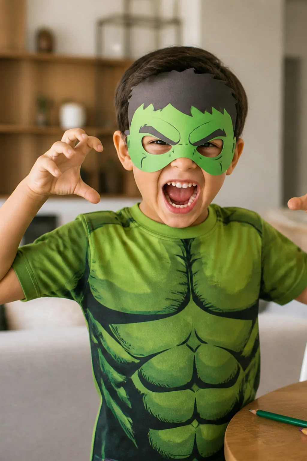 desenhos de máscaras do Hulk para colorir — exemplo criado na Desenhos pra Colorir