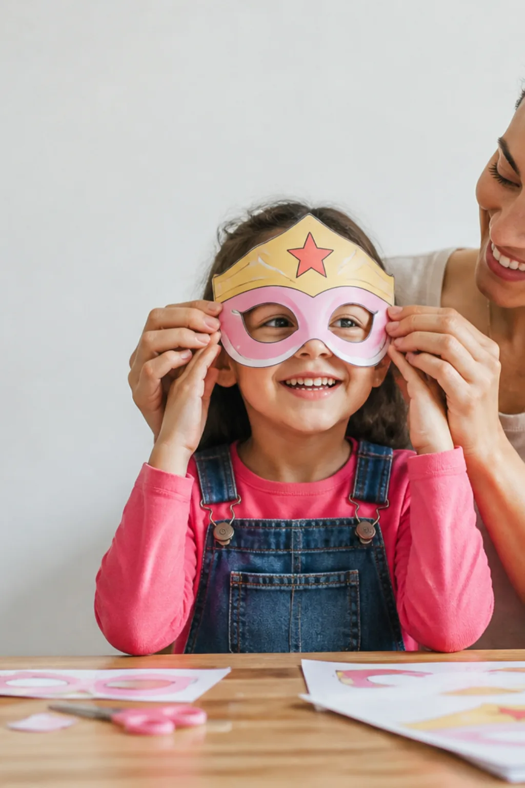 desenhos de máscaras da mulher maravilha para colorir — exemplo criado na Desenhos pra Colorir