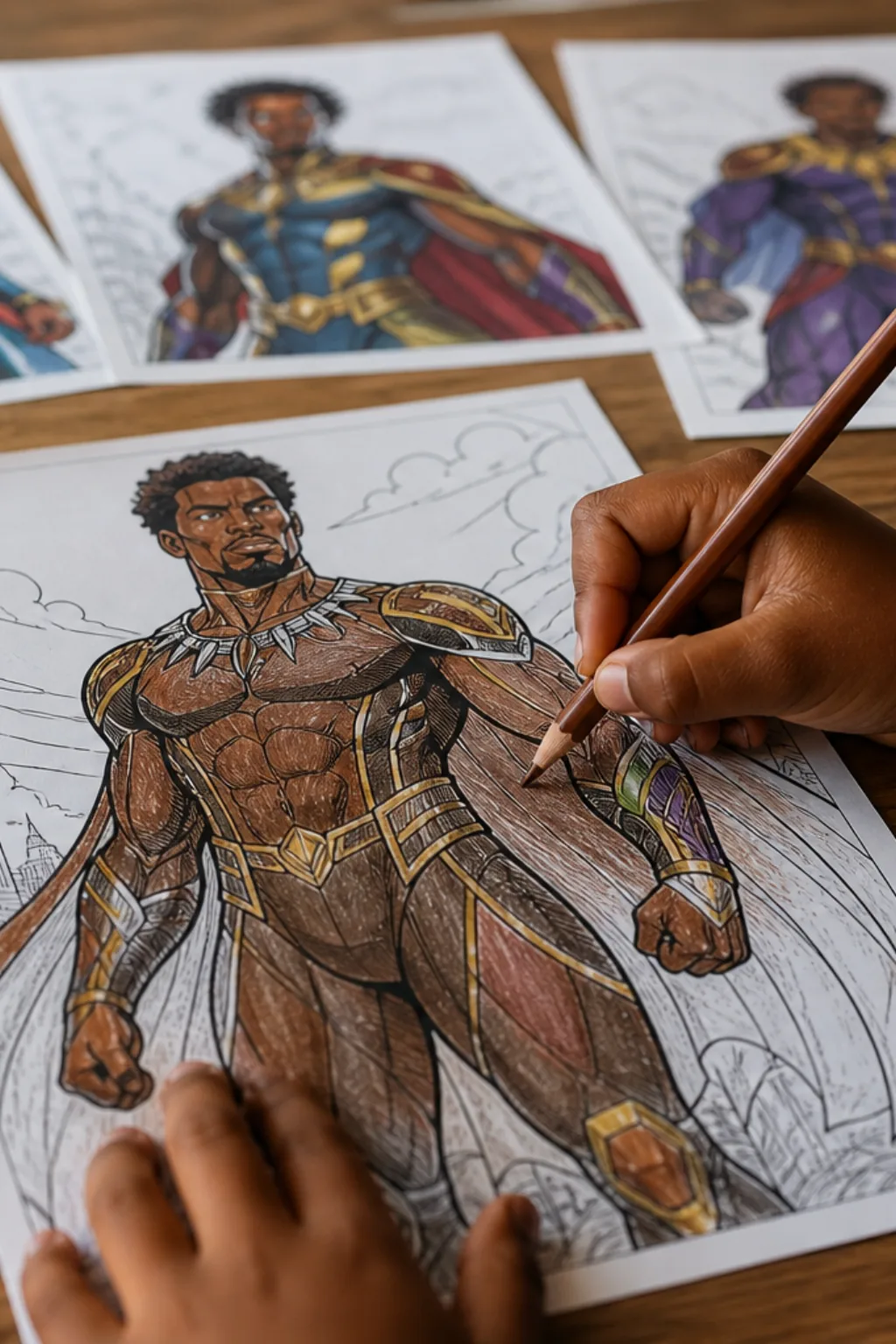 desenhos de super-heróis negros para colorir - 2