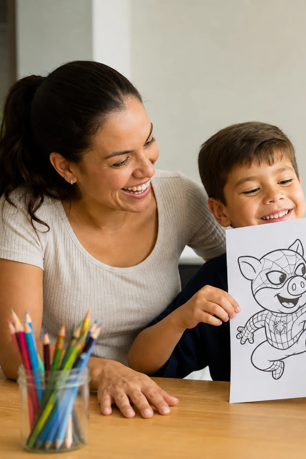 desenhos do Porco-Aranha para colorir — exemplo criado na Desenhos pra Colorir