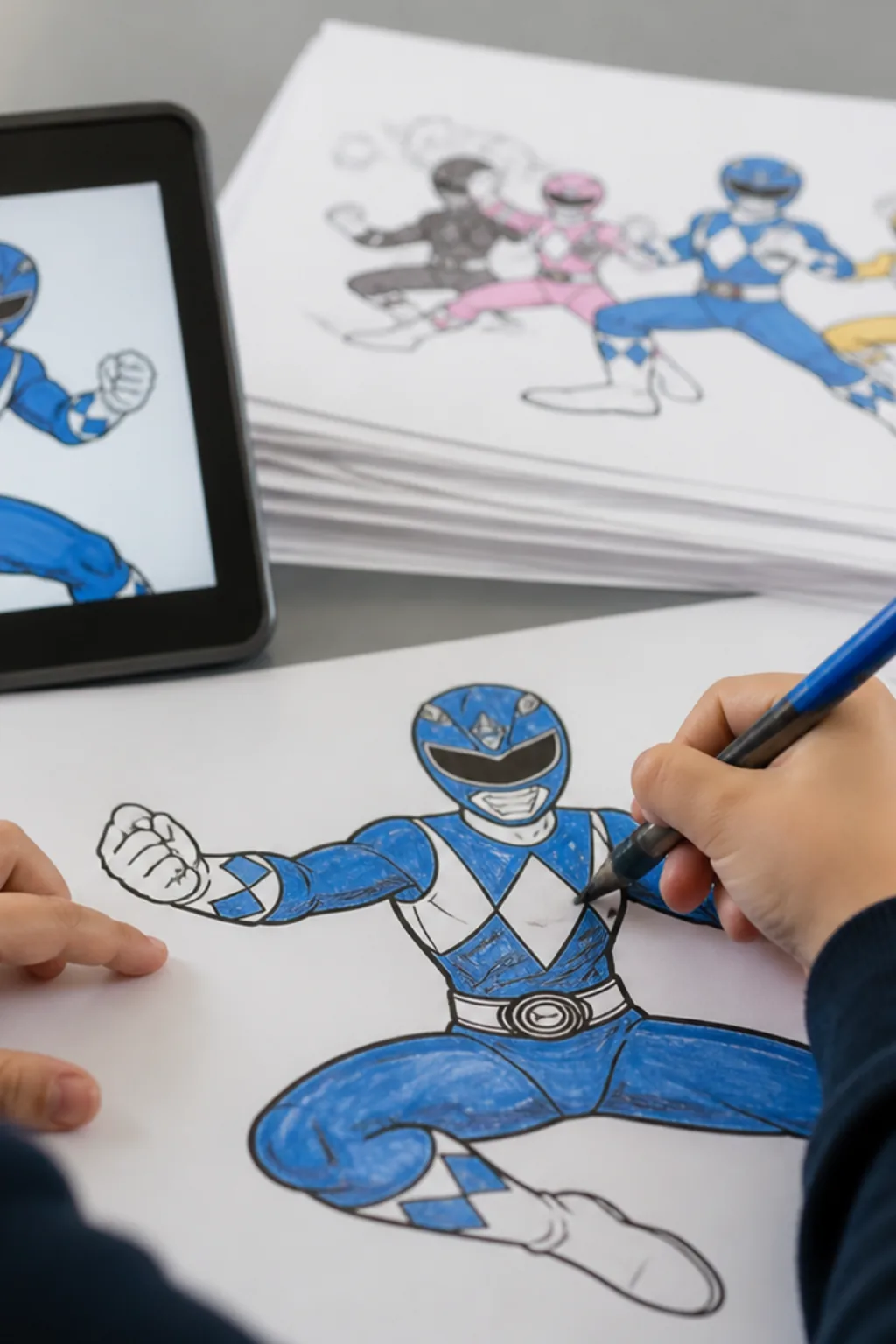 desenhos do Power Ranger Azul para colorir - 2