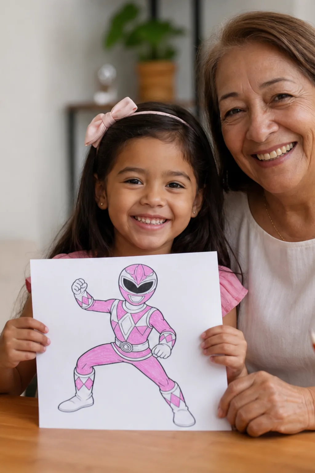 desenhos da Power Ranger Rosa para colorir - 1