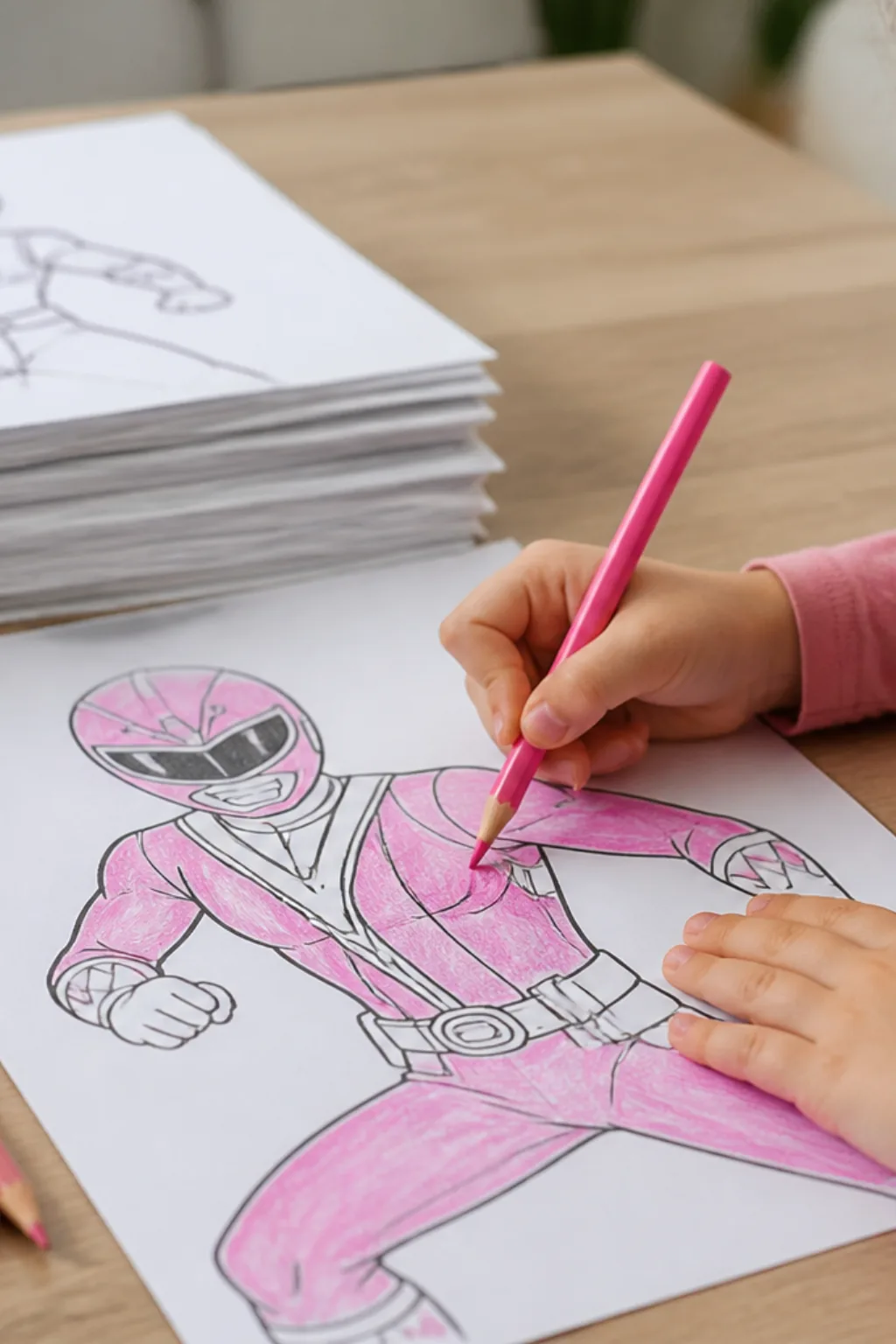 desenhos da Power Ranger Rosa para colorir - 2