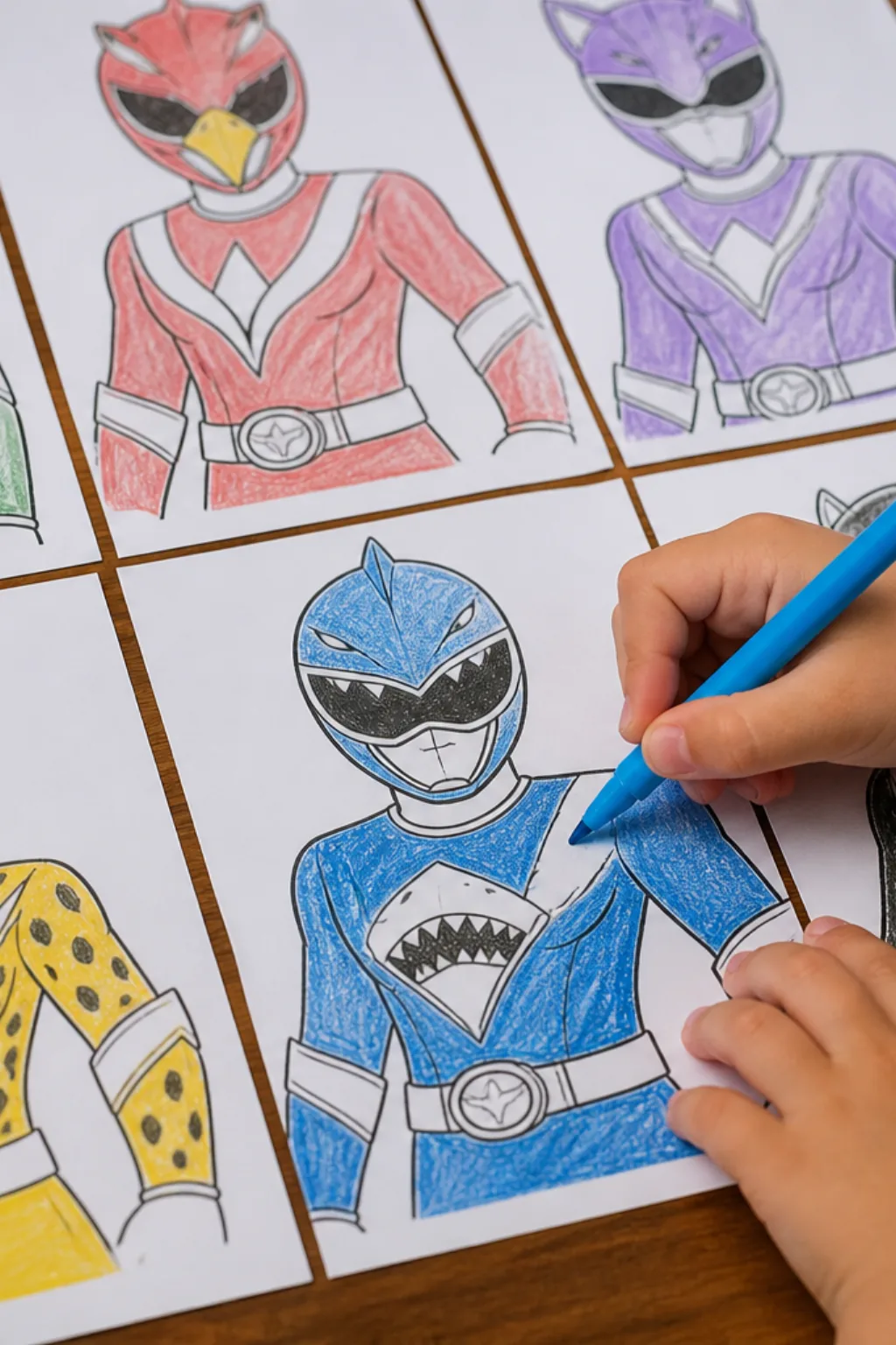 desenhos dos Power Rangers Força Animal para colorir - 2