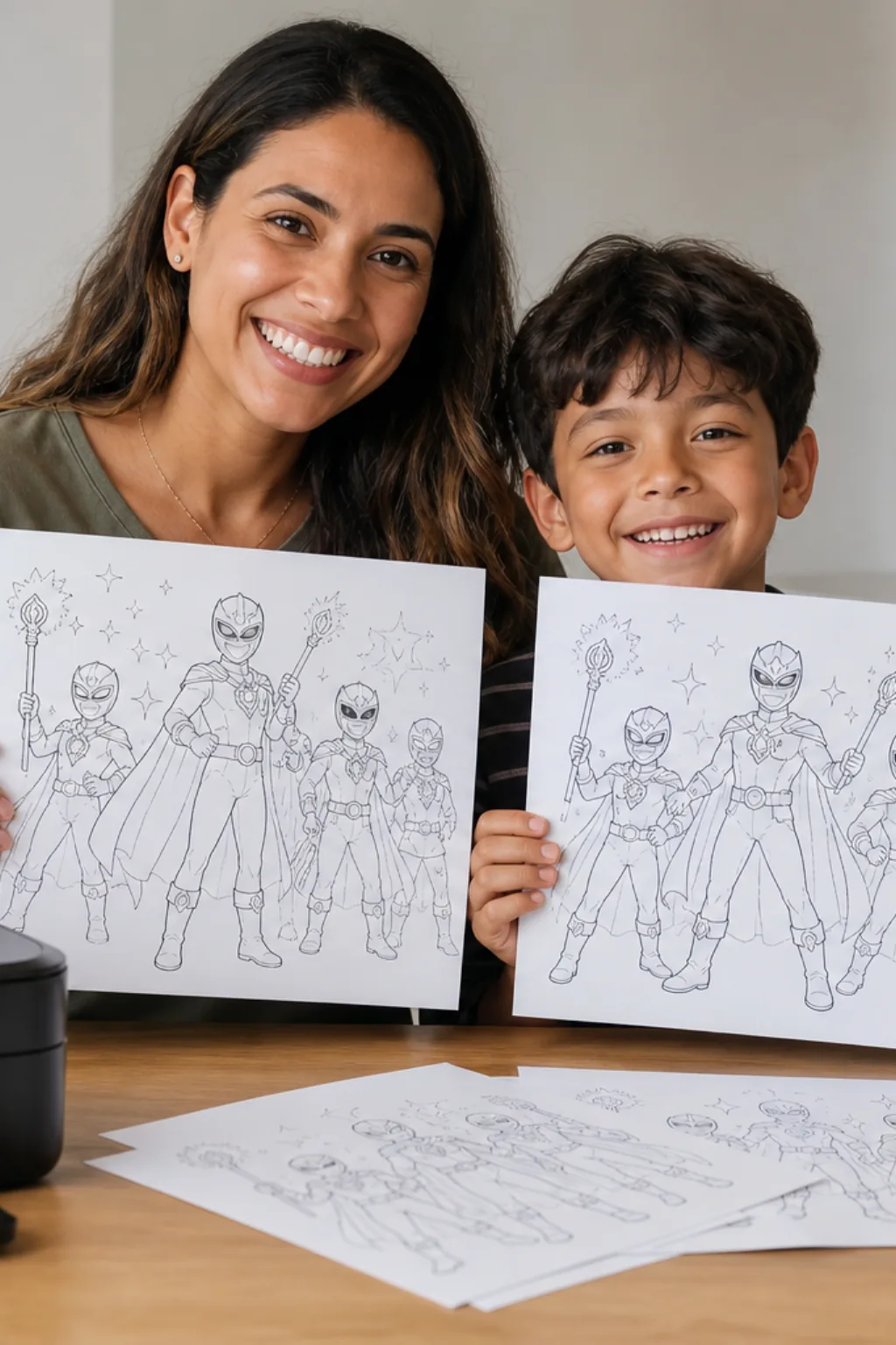 desenhos dos Power Rangers Força Mística para colorir — exemplo criado na Desenhos pra Colorir